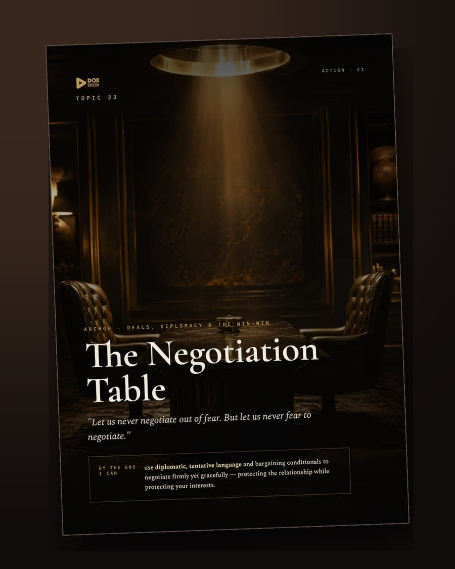 DOX The Apex — abertura do tópico 23, The Negotiation Table